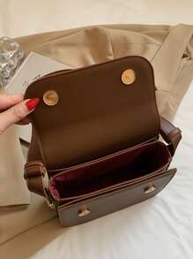 1pc Women's Shoulder Bag, Crossbody Bag, Solid Color, Clean Color, Flip Cover PU, Waterproof, Durable, Casual, Fashionable, Versatile, Exquisite, Suitable For Students, White-Collar Workers, Work Commuting, Gift Giving, Women's Crossbody Bag