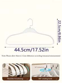5个装/3个装/1个装塑料衣架，更大加厚可旋转衣架采用宽带设计，不滑动，无标记，标准衣架适用于夹克和西装。