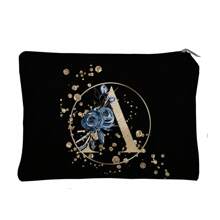 1 Pc Cosmetic Bag Makeup Bags Wallet Name Initials A-Z Letter Pattern Toiletry Organizer Pouch Wash Bag Zipper Phone Purse Pencil Pouch Clutch Bag Teacher Gifts Travel Essentials For Women Girl Gift For For Makeup Tools Makeup Brushes Storage Makeup Organizer Make Up Organizer Makeup Storage Makeup Pouch Make Up Pouch