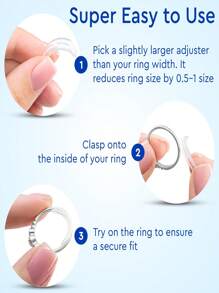 Ring Size Adjuster For Loose Rings, 12 Packs 4 Sizes Invisible Clear Silicone Ring Protector With Finger Size Measuring Tool, Ring Adjuster Tightener Spacer Fits Oversized Rings, Makes Ring Smaller Without Resizing - Multicolor - View 8