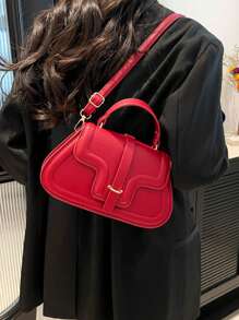 Bolso de estilo universitario, estilo minimalista, para llevar a mano o al hombro, versátil y portátil, útil y llamativo, con bloqueo de color y de estilo universitario