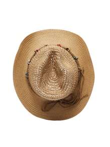 1pc Women's Foldable Wide Brim Straw Hat - Lightweight Breathable Summer Beach Sun Hat, Suitable For Outdoor Travel, Light Brown, Perfect For Spring/Summer Vacation - Multicolor - View 7