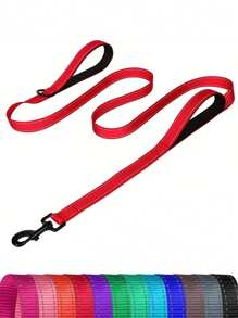 Heavy Duty Dog Leash - Two Cushioned Handles Provide Additional Control, With Night Walking Reflective Strips - Suitable For Medium To Large Dogs - Multicolor - View 14