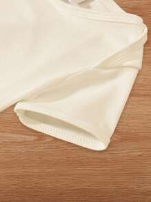 Newborn Baby Slogan Graphic Bodysuit - Khaki - View 4