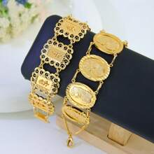 Luxury Arabic Gold Plated Ramadan Bracelet 21k Gold Color Islamic Women Lucky Bangles Dubai Women Fashion Event Party Jewelry