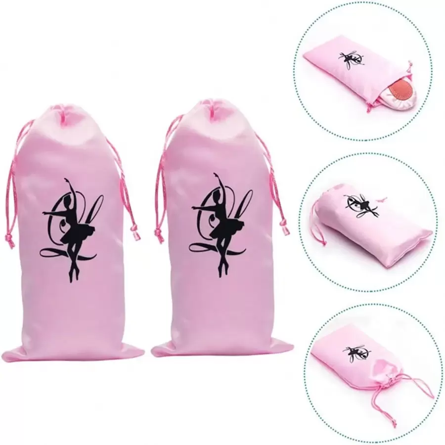 1pc Satin Ballet Shoe Bag With Drawstring Closure - Lightweight And Compact Dance Shoe Storage Bag, Easy To Clean, Perfect For Backpack Or Handbag, Shoe Storage Bag Travel Essentials Travel Accessories Travel Must Haves - Multicolor - View 1