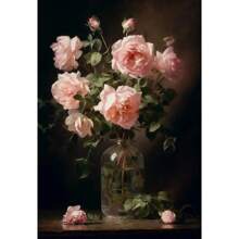 1pc Vintage Floral Still Life Posters Flowers In A Vase Camellia Cherry Blossom Wall Arts Picture For Living Room Home Decor No Frame