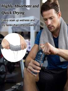 1pc Light Grey Microfiber Gym Towels - Bleach-Proof, Quick Dry, Soft & Absorbent For Salon, Spa, Pool, Home & Hair Care - Lightweight For Gym, Hotel & Travel