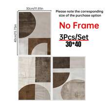 3pcs Have Framed Canvas Painting And Poster, Ready To Hanging, Bohemian Style - Abstract Graphic Art Home Decor, Wall Art, Room Decor, Home Murals, Hd Printing, Ideal For Gifts, Living Room, Bedroom, Dining Room, Office Decoration Picture, With Frame Birthday Graduation