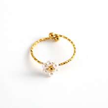 1 anel em forma de flor facetada de aço inoxidável, banhado a 18K, moda minimalista, adequado para encontros, festas e uso no escritório