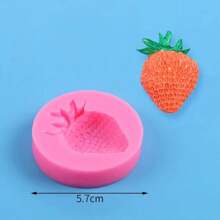 1pc Strawberry Shaped Silicone Mold, Multi-Functional Decorative Mold For Resin, Wax Candle - Pink - View 4