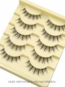 Asiteo Asiteo 5 Paar natürliche Anime Kunstwimpern mit transparentem Band, perfekt für Anfänger und Make-up-Künstler, ideal für den täglichen Comic-Augen-Look, Manga-Augen-Make-up-Wimpernstreifen, Wimpern, Kunstwimpern