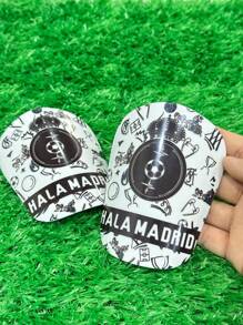 1 Pair 12*8cm Shock-Absorbing, Lightweight And Streamlined Design Soccer Shin Guards Made Of PBT Material With Team Badge Graphics