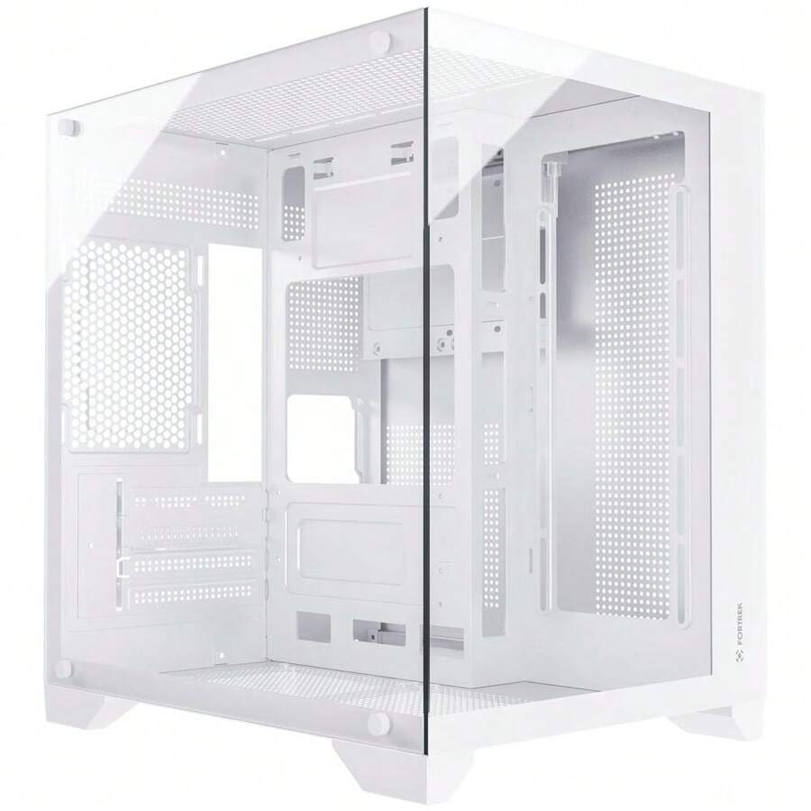 Aquario Clarity White Gaming Cabinet With Glass Sides Fortrek - trắng - Xem 1