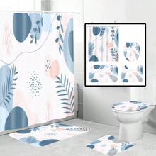 Juego de 1/4 cortinas de baño impermeables con estampado bohemio, que incluye alfombrilla y tapa de váter a juego. Diseño abstracto medieval con elementos geométricos, hojas y plantas de colores. Ganchos incluidos. Material de poliéster lavable. Perfecto como regalo del Día de la Madre, regalo personalizado para mamá, regalo de última hora, ideas del Día de la Madre, regalos del Día de la Madre Domingo, tarjetas hechas a mano para mamá, mejores regalos del Día de la Madre por menos de $50