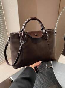 Vintage Minimalist Large Capacity Outdoor Commuter Handbag, Versatile Simple High-Quality New Fashion Shoulder Crossbody Bag, Niche Super Popular Refined Elegant Casual Tote Bag