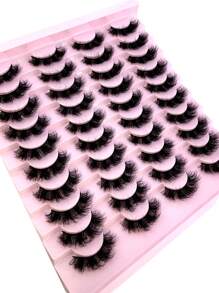 HBZGTLAD 20 Pairs Soft Mink Eyelashes 3D Curl Winged End Eye Elongated Fake Lashes Thick Handmade Natural False Eyelash Messy Cross Lash Wholesale - Lông mi Criss Cross - Xem 4