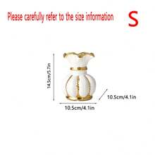 Modern Living Room White Gold Wavy Ceramic Vase Art Home Decoration Ornament Luxurious Black Gold Flower Vase Room Decoration Back To School School Supplies Glass Vase