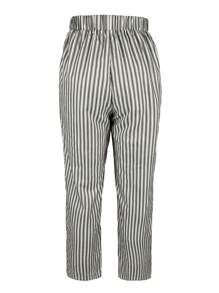 Women's Spring & Summer Striped Print Pocket Drawstring Elastic Waist Straight Leg Casual Pants - Khaki - View 4