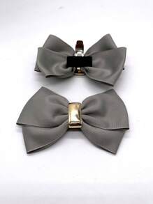 New Stylish Versatile Double Layered Ribbon Bowknot Decorative Shoe Clips, Fashion High Heel Sandals Accessories - Multicolor - View 7