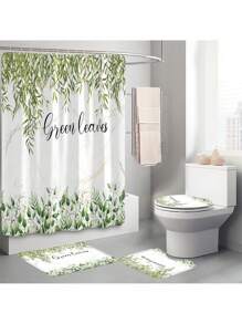 1 szt./4 szt. Kwiatowy wzór roślinny i liściasty wielofunkcyjny zestaw dekoracji łazienkowych, zawiera wodoodporną zasłonę prysznicową z 12 haczykami, matę antypoślizgową, matę podłogową w kształcie litery U, okrągłą pokrywę deski sedesowej, odpowiednią do całej łazienki Kwiaty na Dzień Matki, spersonalizowane prezenty dla mamy, prezenty na ostatnią chwilę, pomysły na Dzień Matki, prezenty na Dzień Matki, ręcznie robione kartki dla mamy, najlepsze prezenty na Dzień Matki poniżej 50 USD