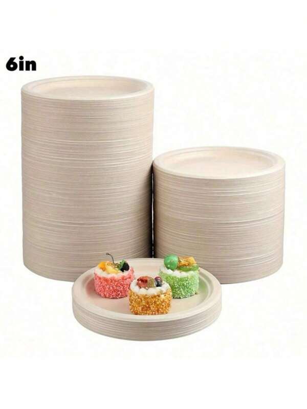 10/50 Stücke 15/20 cm delikate, dicke Zuckerrohrfaser-Pappteller - wiederverwendbar, auslaufsicher & Einweg für Feierlichkeiten