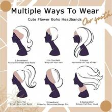 1 pièce/4 pièces Set Bandeau de yoga antidérapant pour femmes avec motif fleur de noix de cajou dans un style bohème, design croisé respirant, essentiel pour le fitness et les sports de vacances