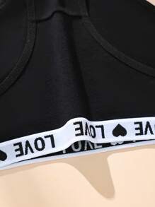 5pcs/Pack Black Classic Low Rise Letter Jacquard Women Seamless Briefs - Black - View 10