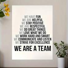 1pc Framed Painting, "We Are A Team" Inspirational Canvas Print, Unique Creative Wall Art Decoration, Living Room, Bedroom, Office, Restaurant, Bar Wall Decoration, Waterproof, Printed, Artwork, Perfect Gift And Decoration, 12*18inch