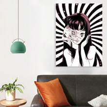 Framed Canvas Painting, Upgrade Roll Packaging, Waterproof Anti-Light Anti-O.Xidation, Japanese Horror Anime Character Print Poster, Funny Amazing Wall Art Anime Canvas Wall Art   Anime Wall Art