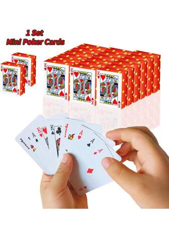 Mini Playing Cards - 4 Decks Pack Of 1.5 Inch Pocket-Sized Poker Cards For Travel, Magic Tricks & Casino Night - Premium Quality Waterproof Deck For Adults, Teens & Game Nights - Unique Gift Idea, Party Favors & Collectible Card Set