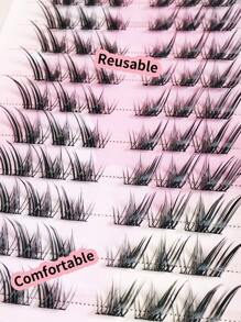 Lvcheryl Lvcheryl 60pcs /Box Glue Free Lash Clusters Eyelashes Press-On Lashes Individual Lash Extension No Glue Needed Natural Self Adhesive DIY Eyelash