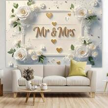 1 Couple Love Background Banner Background Prop Wall Decoration, Suitable For Home Decoration, Birthday Anniversary Commemoration, Multi-Functional Photography Background, Suitable For Outdoor And Indoor Use Gifts Graduation Birthday Decorations Party Decorations Bachelorette Wedding