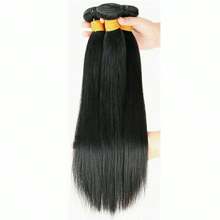 Yaki Straight Bundles Human Hair Unprocessed Virgin Brazilian Remy Hair Silk Yaki Straight Human Hair Bundles Extensions Natutral Color - Natural & Black - View 4