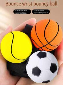 Wrist Bounce Ball With Rope, Elastic Swing Ball Stress Relief Toy - Multicolor - View 3