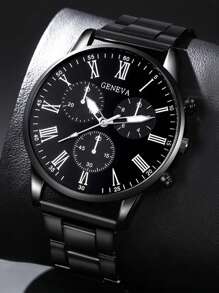 1 Set 2pcs Men's Casual Minimalist Quartz Wristwatches