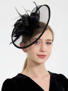 1 bucă pălărie fascinatoare pălărie cu pene, ceai, petrecere, curse de cai pentru femei, pălărie Kentucky Derby pentru femei și fete