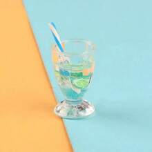 New Bestselling Dollhouse Realistic Food Doll Fruit Drink Straw Cup, Mini Doll House Scene Accessories, Glow-In-The-Dark Plastic Cup