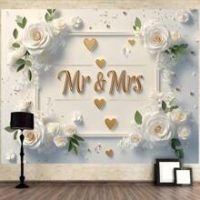 1 Couple Love Background Banner Background Prop Wall Decoration, Suitable For Home Decoration, Birthday Anniversary Commemoration, Multi-Functional Photography Background, Suitable For Outdoor And Indoor Use Gifts Graduation Birthday Decorations Party Decorations Bachelorette Wedding