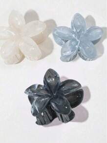 3/2/1pc Large Acrylic Ombre Flower Hair Claw Clips, Simple & Elegant Design, Suitable For Updo, Casual Or Travel Wear,Flower Claw