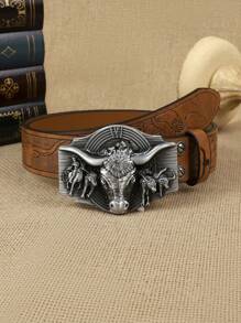 1条加大码男士牛仔风复古金属扣休闲腰带，适合夏季、校园休闲、商务场合，可作为男友、丈夫、父亲等男士礼物，日常穿着，时尚百搭，适合青少年、户外、度假、运动、旅行、街头、波西米亚风、复古秋季、万圣节等秋冬季配饰，适合青少年、青年、男士，休闲、户外、运动、度假、毕业礼物、生日礼物、日常穿着 - 彩色 - 查看 5