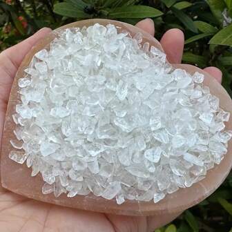 100g/250g/500g/袋透明石英晶体碎片 - 天然白色宝石鹅卵石，适用于家居装饰、珠宝制作、水族馆装饰、盆景填充物，无孔