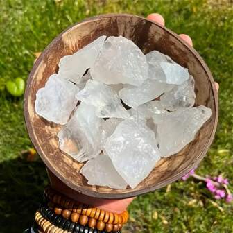 2pcs/4pcs/6pcs Natural Unprocessed White Crystal Quartz Stones, Large Chunks Of Stones, Natural Gemstones, Plant Decor, Vase Filler, Aquarium Gravel, Jewellery Making, Craft, Rock Collection, Decoration