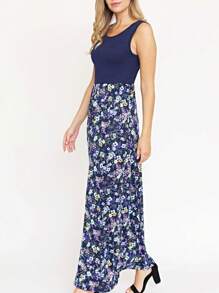 Multi Stripe Orange, Green, And Mint Sleeveless Maxi Dress With Pocket | S-3X - Hải quân - Xem 3