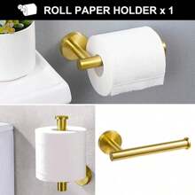 5-Piece Bronze Gold Bathroom Hardware Accessories Set, Gold Towel Bar Towel Holder Set Towel Rack Set Stainless Steel Wall Mounted, 23.6 Inch