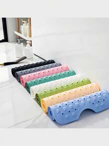 Alfombra de baño extra larga con ventosas, alfombra de baño antideslizante y lavable, alfombra de ducha con masaje para los pies y orificios de drenaje, suave y cómoda, material de PVC adecuado para el hogar, el hotel y los viajes en coche, disponible en varios colores, accesorios de baño ideales. Decoración de otoño para el baño, vuelta al cole