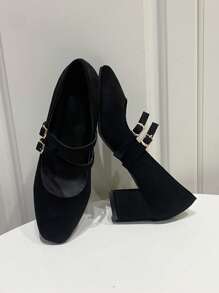 法式复古粗跟玛丽珍鞋百搭复古小皮鞋2025春季新品适合搭配连衣裙