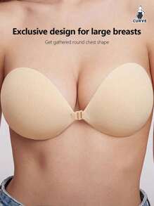 Mărimea cupei mari Sutiene adezive fără bretele pentru femei de mărime mare, sutiene lipicioase cu ridicare fără cusături pentru rochii, topuri cu bretele spaghetti, vară - Multicolor - Vizualizare 2