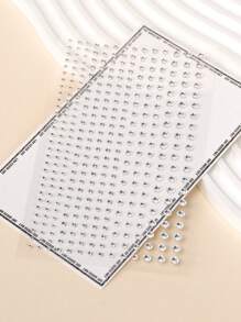 2pcs Multi-Size 3D Silver-White Rhinestone & Faux Pearl Face Decor Stickers, For Everyday, Festivals, Gifts, DIY, Music Festivals, Parties, Suitable For Hair, Eyes, Face, Body