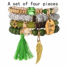 2025 New Popular Bohemian Bracelet, Creative Women Jewelry Tassel Natural Crystal Beaded Multi-Layer Fashion Accessory, Suitable For Daily Wear, Gifts, Christmas, Birthday, New Year, Carnival